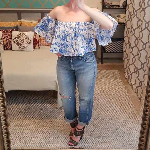 Zara Tops - Zara Woman Cropped Off the Shoulder Blouse